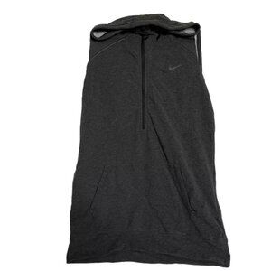 Nike Hoodie Mens Small Grey  Sleeveless Fleece Training Vest Workout Cd7256